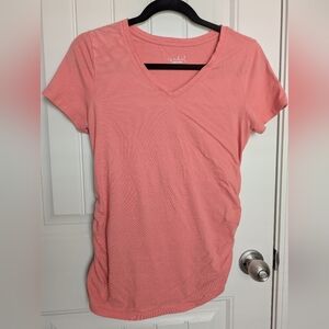 Salmon Vneck Maternity Top